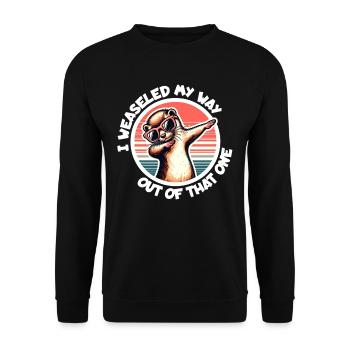 Weasel Saying - Unisex Sweatshirt - black - Front - Alina (178cm) & Michal (187cm)