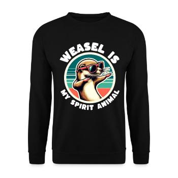 Funny Weasel Sayings - Unisex Sweatshirt - black - Front - Alina (178cm) & Michal (187cm)