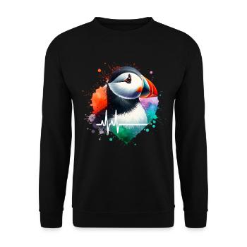Papageientaucher Cardio - Unisex Pullover - Schwarz - Vorne - Alina (178cm) & Michal (187cm)