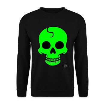 Crâne vert citron - Sweat-shirt Unisexe - noir - Devant - Alina (178cm) & Michal (187cm)