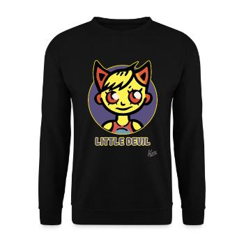 Little devil or little she-devil - Unisex Sweatshirt - black - Front - Alina (178cm) & Michal (187cm)