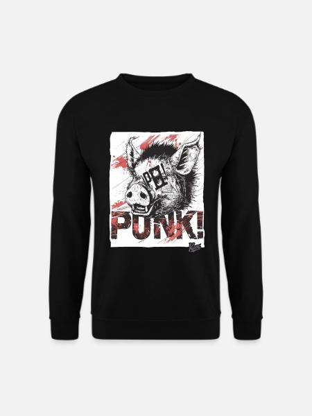 Angry Punk Pig - Unisex Sweatshirt - black