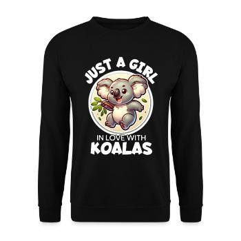 Girl Loves Koala - Unisex Sweatshirt - black - Front - Alina (178cm) & Michal (187cm)