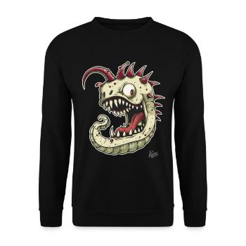 A strong, strange monster worm - Unisex Sweatshirt - black - Front - Alina (178cm) & Michal (187cm)
