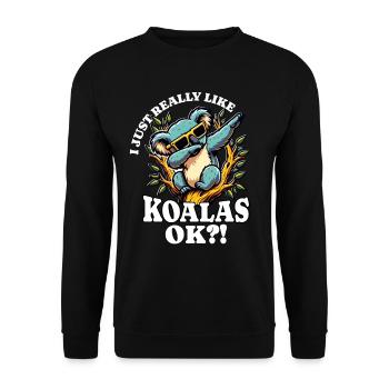 I Love Koala Saying - Unisex Sweatshirt - black - Front - Alina (178cm) & Michal (187cm)