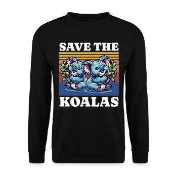 Save Koala - Unisex Sweatshirt - black - Front - Alina (178cm) & Michal (187cm)