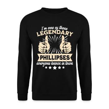 Legendary Phillips Legend - Unisex Sweatshirt - black - Front - Alina (178cm) & Michal (187cm)