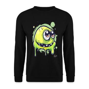 Drôle de monstre visqueux - Sweat-shirt Unisexe - noir - Devant - Alina (178cm) & Michal (187cm)