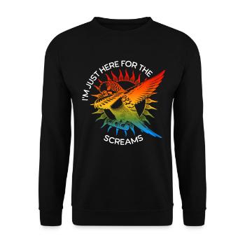 Funny Sun Parakeet Sayings - Unisex Sweatshirt - black - Front - Alina (178cm) & Michal (187cm)
