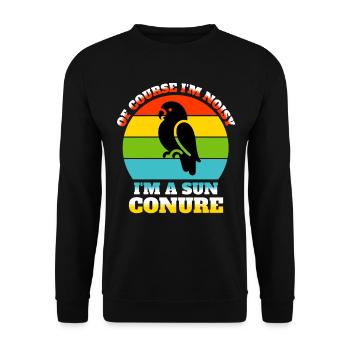 Funny Sun Parakeet Sayings - Unisex Sweatshirt - black - Front - Alina (178cm) & Michal (187cm)