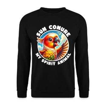 Funny Sun Parakeet Sayings - Unisex Sweatshirt - black - Front - Alina (178cm) & Michal (187cm)