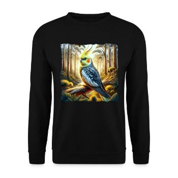 Cockatiel - Unisex Sweatshirt - black - Front - Alina (178cm) & Michal (187cm)