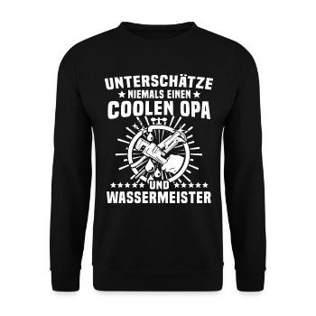 Grandpa Water Master - Unisex Sweatshirt - black - Front - Alina (178cm) & Michal (187cm)