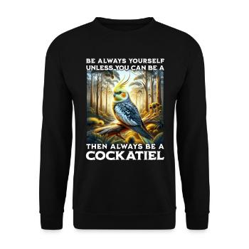 Cockatiel Saying - Unisex Sweatshirt - black - Front - Alina (178cm) & Michal (187cm)