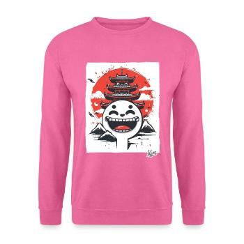 Montagnes japonaises : pagode shintoïste qui rit - Sweat-shirt Unisexe - rose - Devant