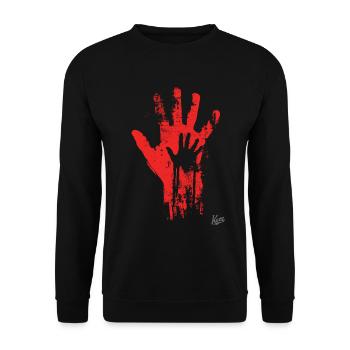 Künstlerische Hände: Vater & Kind - Unisex Pullover - Schwarz - Vorne - Alina (178cm) & Michal (187cm)