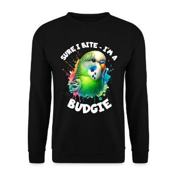 Dicton de perruche - Sweat-shirt Unisexe - noir - Devant - Alina (178cm) & Michal (187cm)