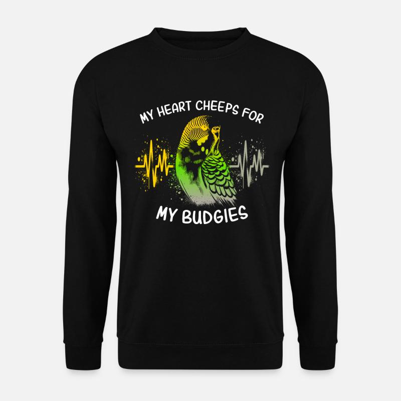 ECG Budgie Heart Line - Unisex Sweatshirt - black