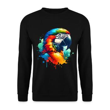 Papageie Sprüche - Unisex Pullover - Schwarz - Vorne - Alina (178cm) & Michal (187cm)