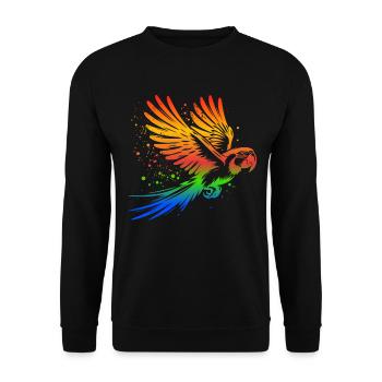 Papageie Spruch - Unisex Pullover - Schwarz - Vorne - Alina (178cm) & Michal (187cm)