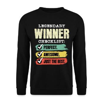Gewinner Winner - Unisex Pullover - Schwarz - Vorne - Alina (178cm) & Michal (187cm)