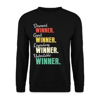Winner - Unisex Sweatshirt - black - Front - Alina (178cm) & Michal (187cm)