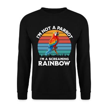 Papageie Spruch - Unisex Pullover - Schwarz - Vorne - Alina (178cm) & Michal (187cm)