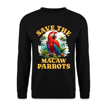 Save Parrot - Unisex Sweatshirt - black - Front - Alina (178cm) & Michal (187cm)