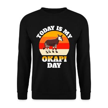 Girafe forestière Okapi - Sweat-shirt Unisexe - noir - Devant - Alina (178cm) & Michal (187cm)