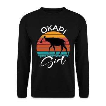 Okapi Girl - Unisex Sweatshirt - black - Front - Alina (178cm) & Michal (187cm)