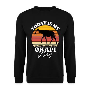 Girafe forestière Okapi - Sweat-shirt Unisexe - noir - Devant - Alina (178cm) & Michal (187cm)