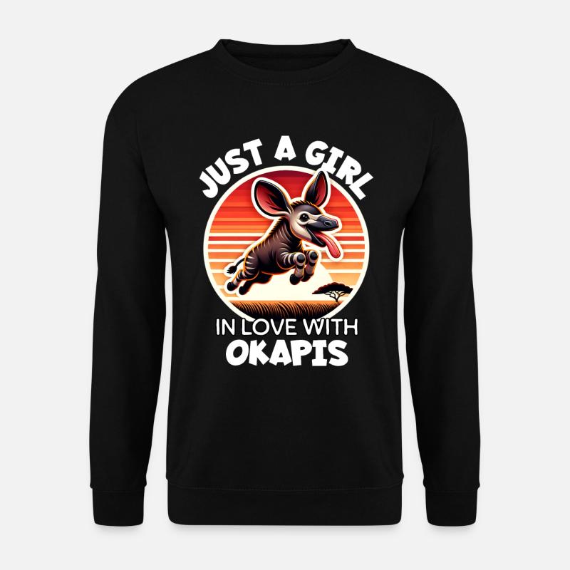 Une fille aime l’okapi - Sweat-shirt Unisexe - noir
