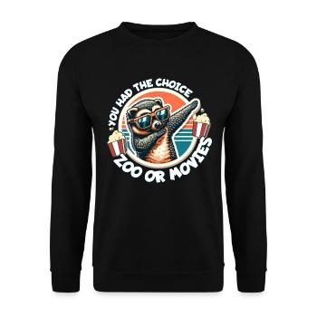 Marderbär Spruch - Unisex Sweatshirt - black - Front - Alina (178cm) & Michal (187cm)