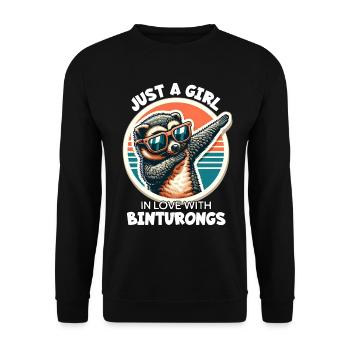 Une fille aime un ours raton laveur - Sweat-shirt Unisexe - noir - Devant - Alina (178cm) & Michal (187cm)