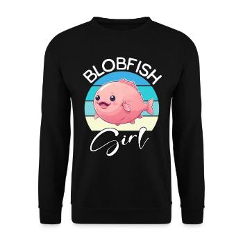 Blobfish Girl Blobfisch - Unisex Pullover - Schwarz - Vorne - Alina (178cm) & Michal (187cm)