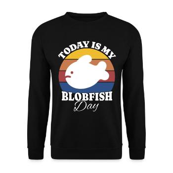 Blobfisch Blobfish - Unisex Sweatshirt - black - Front - Alina (178cm) & Michal (187cm)