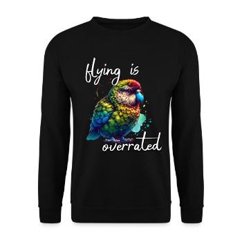 Funny Night Parrot Sayings - Unisex Sweatshirt - black - Front - Alina (178cm) & Michal (187cm)