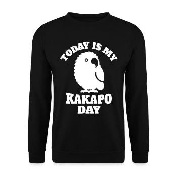 Nachtpapagei Kakapo - Unisex Pullover - Schwarz - Vorne - Alina (178cm) & Michal (187cm)
