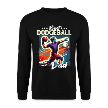 Dodgeball Papa - Unisex Pullover - Schwarz - Vorne - Alina (178cm) & Michal (187cm)