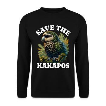 Save Night Parrot - Unisex Sweatshirt - black - Front - Alina (178cm) & Michal (187cm)