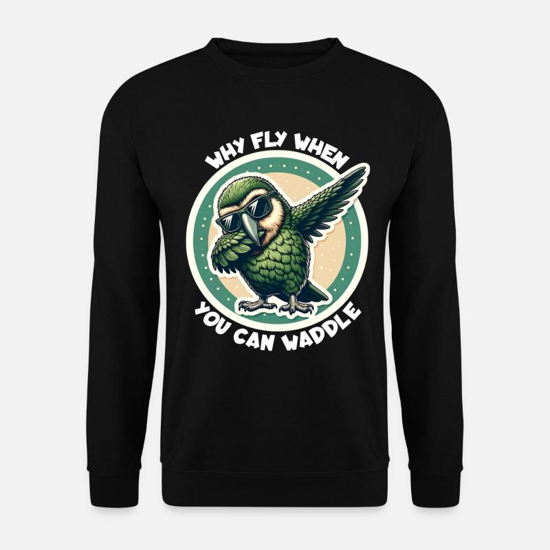 Nachtpapagei Spruch - Unisex Pullover - Schwarz