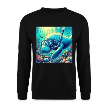 Dugong - Unisex Sweatshirt - black - Front - Alina (178cm) & Michal (187cm)