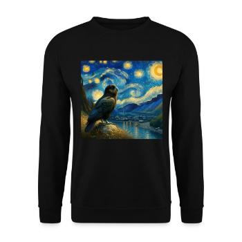 Kakapo Starry Night - Unisex Pullover - Schwarz - Vorne - Alina (178cm) & Michal (187cm)