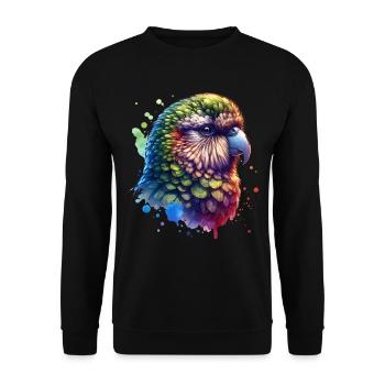 Perroquet de nuit - Sweat-shirt Unisexe - noir - Devant - Alina (178cm) & Michal (187cm)