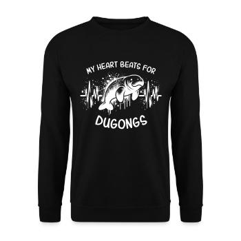 ECG Ligne de cœur de lamantin - Sweat-shirt Unisexe - noir - Devant - Alina (178cm) & Michal (187cm)