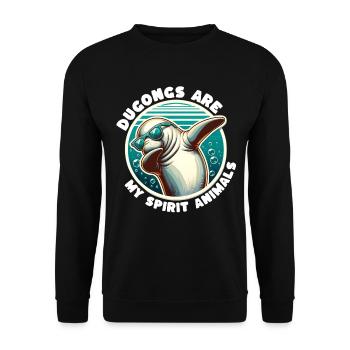Funny Manatee Sayings - Unisex Sweatshirt - black - Front - Alina (178cm) & Michal (187cm)