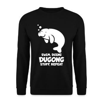 Manatee Sayings Dugong - Unisex Sweatshirt - black - Front - Alina (178cm) & Michal (187cm)