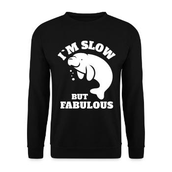 Funny Manatee Sayings - Unisex Sweatshirt - black - Front - Alina (178cm) & Michal (187cm)