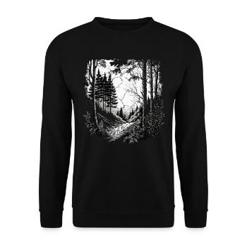 Dark Forest, Dark Woods, Nature Lovers - Unisex Sweatshirt - black - Front - Alina (178cm) & Michal (187cm)