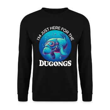 Dugong Manatee - Unisex Sweatshirt - black - Front - Alina (178cm) & Michal (187cm)